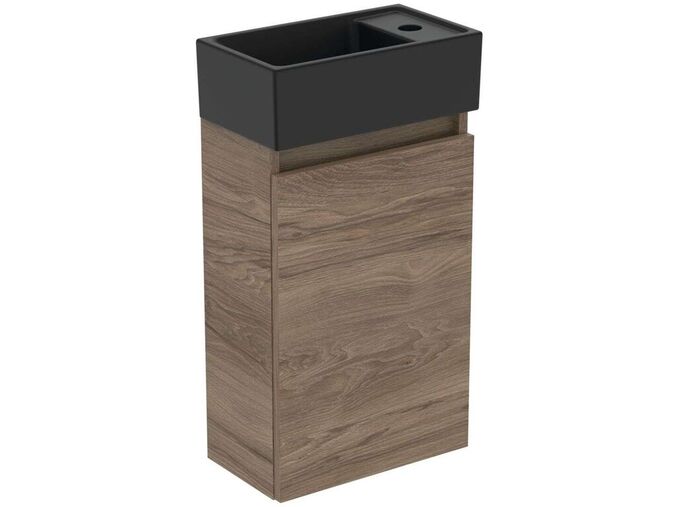 Ideal Standard Eurovit+ Skříňka s umývátkem, 55x35x20 cm, 1 dvířka, ořech/hedvábná černá