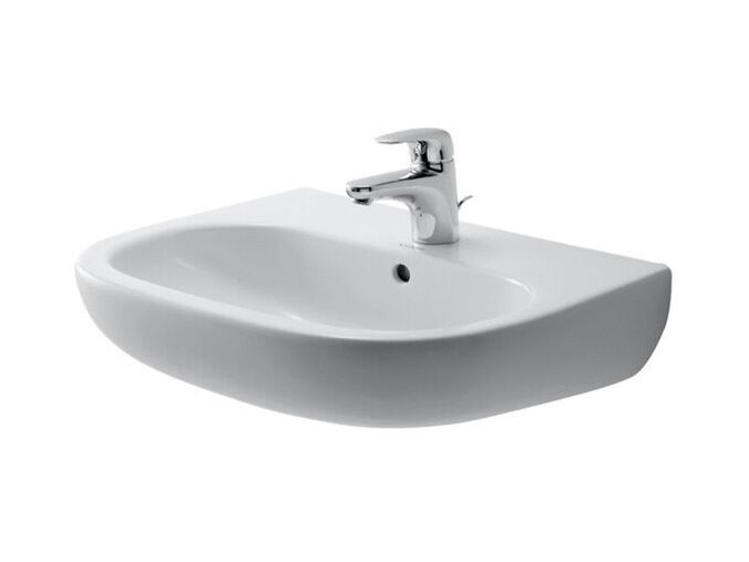 Duravit D-Code umyvadlo 65x50 cm, přepad, otvor pro baterii, bílá