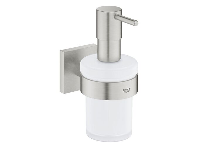 Grohe QuickFix Start Cube Dávkovač mýdla s držákem, sklo/supersteel