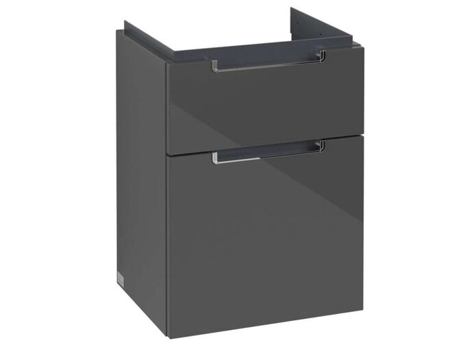 Villeroy & Boch Subway 2.0 Umyvadlová skříňka, 59x44x35 cm, 2 zásuvky, lesklá šedá