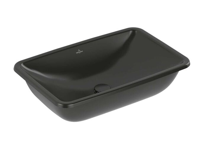 Villeroy & Boch Loop&Friends Umyvadlo, 68x45 cm, bez přepadu, bez otvoru pro baterii, CeramicPlus, Pure Black