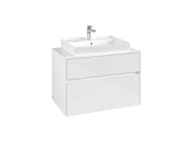 Villeroy & Boch Collaro Umyvadlová skříňka, 800x548x500 mm, 2 zásuvky, Glossy White