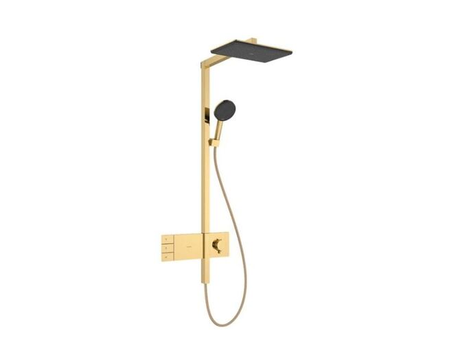 Hansgrohe Raindance Alive Q Sprchový set s termostatem, 21x34 cm, 3 proudy, leštěný vzhled zlata