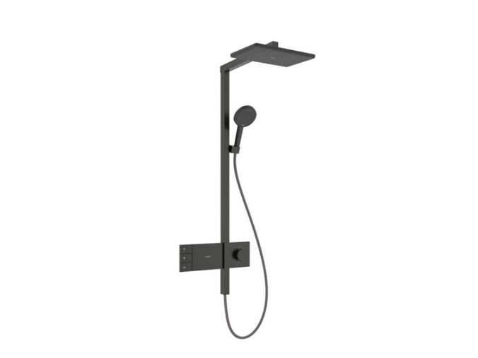 Hansgrohe Raindance Alive Q Sprchový set s termostatem, 21x34 cm, 3 proudy, EcoSmart, kartáčovaný černý chrom