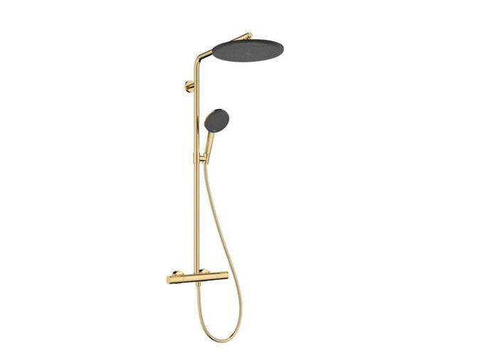 Hansgrohe Raindance Alive S Puro Sprchový set s termostatem, 21x34 cm, 3 proudy, leštěný vzhled zlata