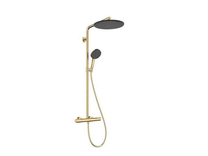 Hansgrohe Raindance Alive S Puro Sprchový set s termostatem, 21x34 cm, 3 proudy, EcoSmart, leštěný vzhled zlata
