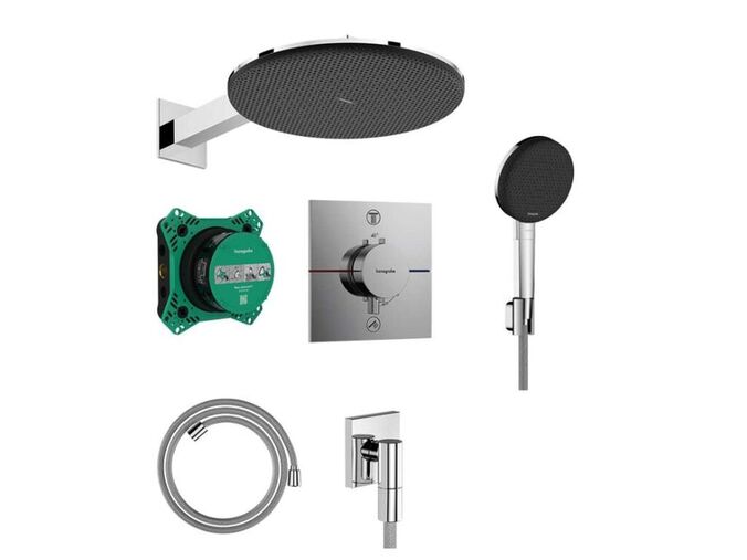 Hansgrohe Raindance Alive S Sprchový set s termostatem pod omítku, průměr 30 cm, 3 proudy, chrom