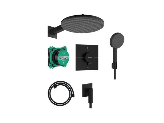 Hansgrohe Raindance Alive S Sprchový set s termostatem pod omítku, průměr 30 cm, 3 proudy, matná černá