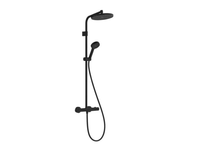 Hansgrohe Activera S Sprchový set s termostatem, průměr 24 cm, 2 proudy, EcoSmart+, matná černá