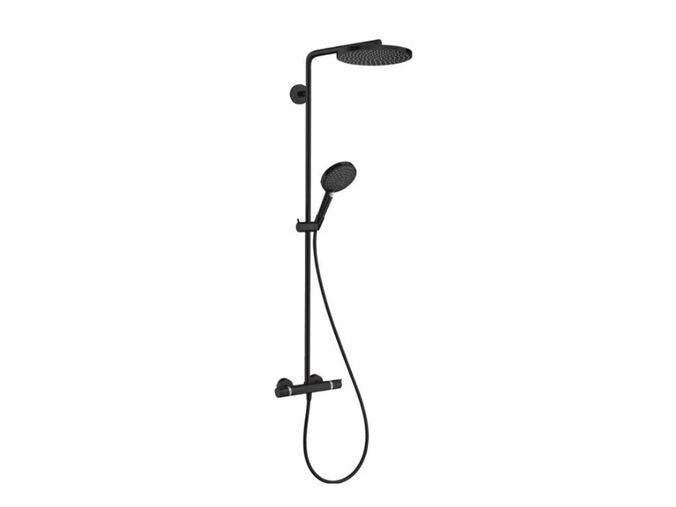 Hansgrohe Raindance S Sprchový set s termostatem, průměr 24 cm, 3 proudy, EcoSmart, matná černá