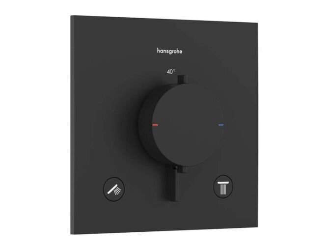 Hansgrohe Ecostat Comfort E Termostatická baterie pod omítku, pro 2 spotřebiče, matná černá