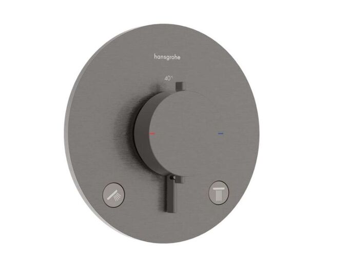 Hansgrohe Ecostat Comfort S Termostatická baterie pod omítku, pro 2 spotřebiče, kartáčovaný černý chrom