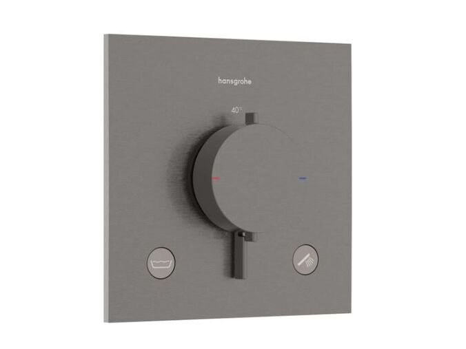 Hansgrohe Ecostat Comfort E Termostatická baterie pod omítku, pro 2 spotřebiče, kartáčovaný černý chrom