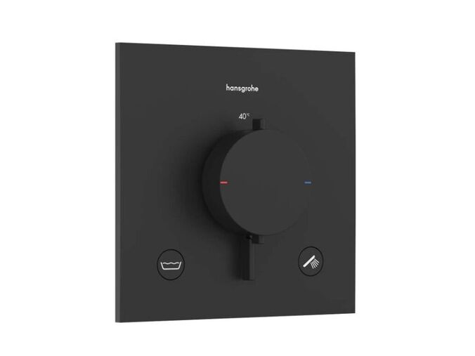 Hansgrohe Ecostat Comfort E Termostatická baterie pod omítku, pro 2 spotřebiče, matná černá
