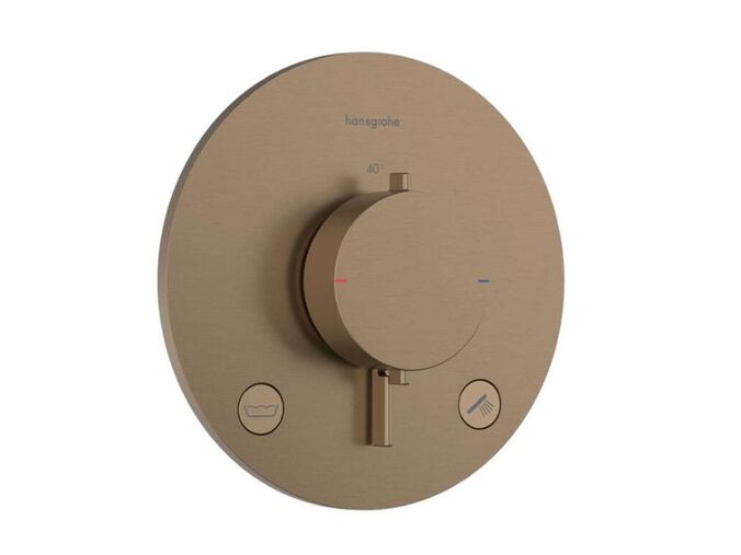 Hansgrohe Ecostat Comfort S Termostatická baterie pod omítku, pro 2 spotřebiče, kartáčovaný bronz