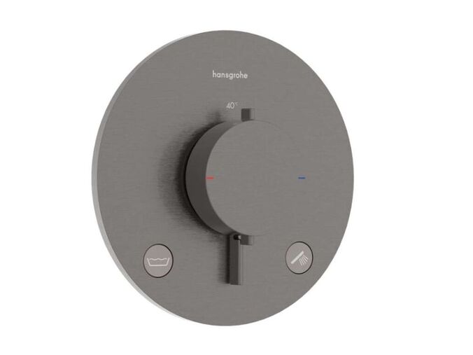 Hansgrohe Ecostat Comfort S Termostatická baterie pod omítku, pro 2 spotřebiče, kartáčovaný černý chrom