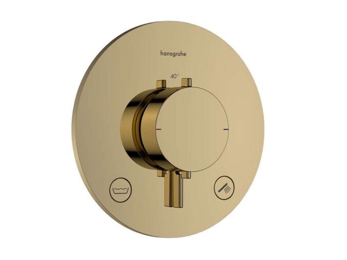 Hansgrohe Ecostat Comfort S Termostatická baterie pod omítku, pro 2 spotřebiče, leštěný vzhled zlata