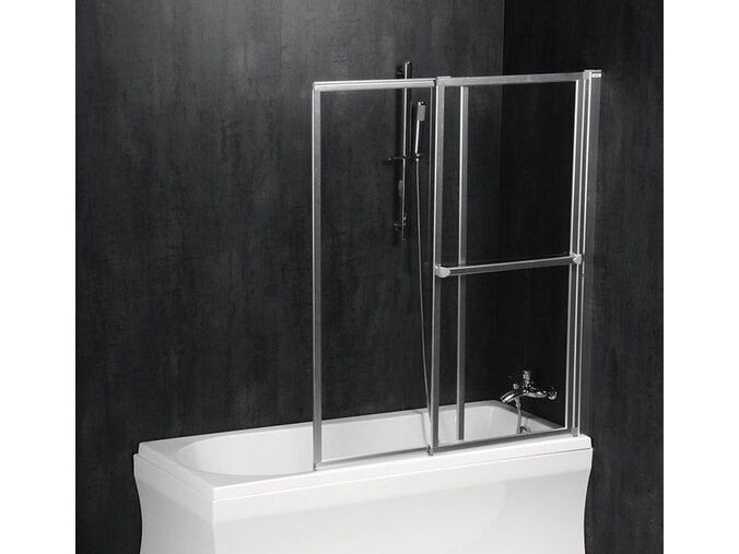 Polysan OLBIA pneumatická vanová zástěna 1230 mm, bílý rám, čiré sklo