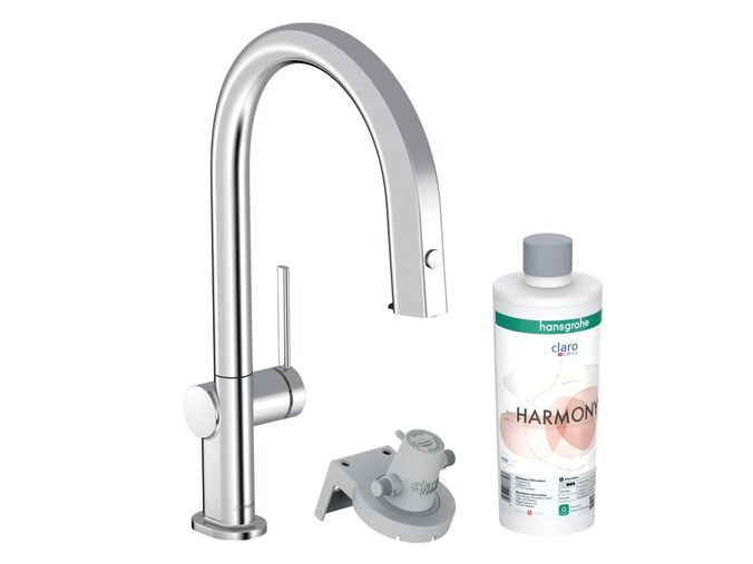 Hansgrohe Aqittura M91 Dřezová baterie s výsuvnou koncovkou a filtrací, sBox, chrom
