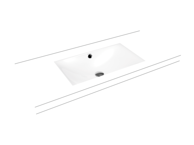 Kaldewei SILENIO 3047, umyvadlo vestavné, bez přepadu, 634x391x2mm, bílá, Perl-Effekt