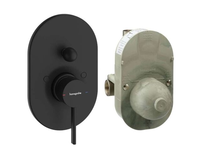 Hansgrohe Zesis S Baterie pod omítku, pro 2 spotřebiče, s tělesem, matná černá