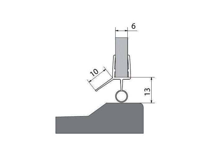 Polysan Spodní těsnění na dveře, sklo 6mm, 1000mm