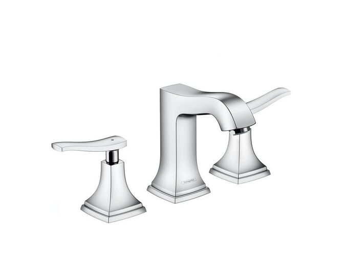 Hansgrohe Metropol Classic Tříotvorová umyvadlová baterie 110 s páčkovou rukojetí, s odtokovou soupravou s táhlem, chrom