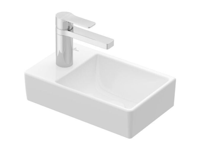 Villeroy & Boch Avento Umývátko 360x220 mm, bez přepadu, 1 otvor pro baterii vlevo, CeramicPlus, alpská bílá