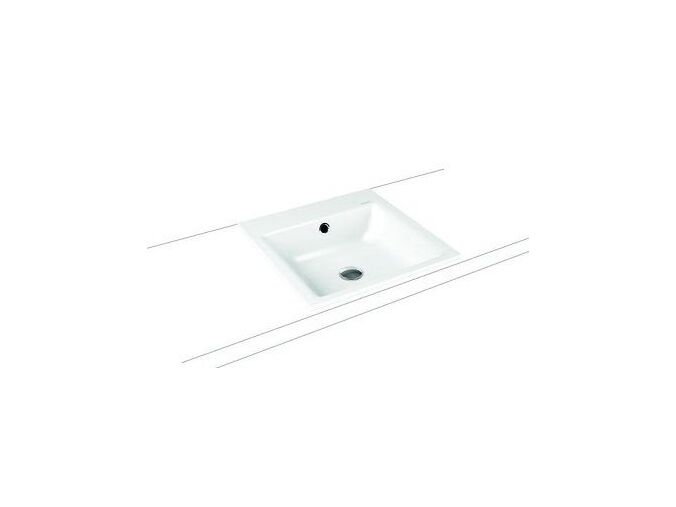 Kaldewei PURO 3150, umyvadlo zápustné, s přepadem, 460x460x14mm, bílá, Perl-Effekt, 3 otvory pro baterii