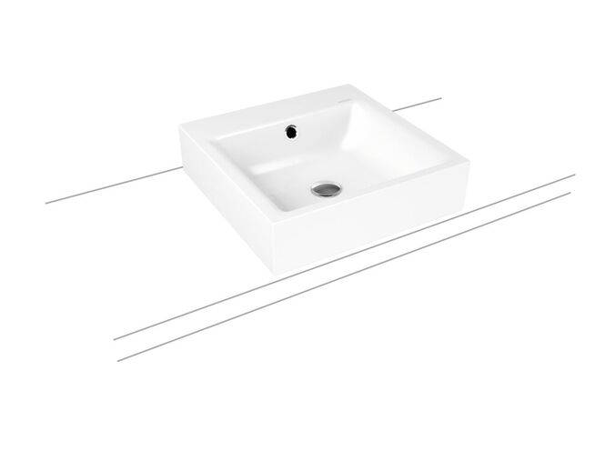Kaldewei Puro 3158 umyvadlo na desku, s přepadem, 90x46x12 cm, Perl-Effekt, 1 otvor pro baterii, bílá