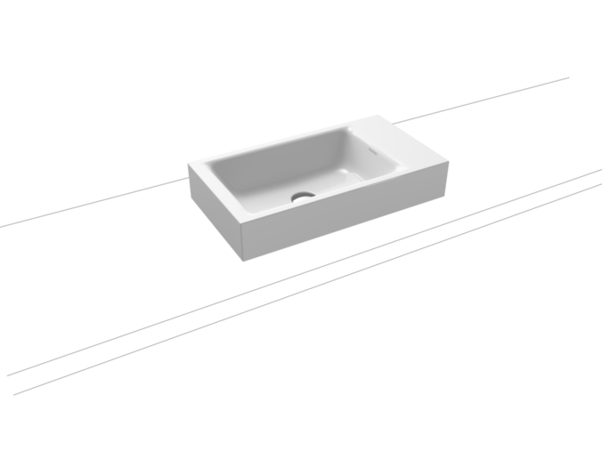 Kaldewei PURO 3166, umyvadlo na desku, 550x300mm, bez přepadu, bez otvoru, bílá, Perl-Effekt