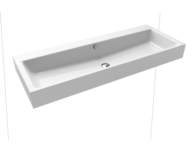 Kaldewei PURO 3167, umyvadlo na stěnu, 1200x460mm, s přepadem, 1x3 otvor, bílá, Perl-Effekt