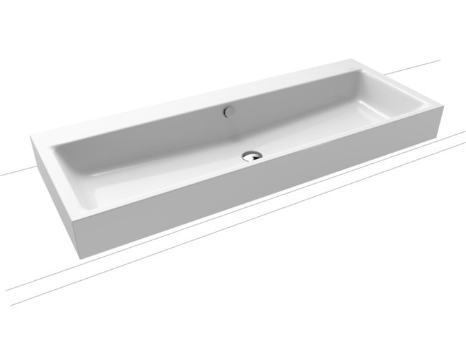 Kaldewei PURO 3168, umyvadlo na desku, 1200x460mm, s přepadem, bez otvoru, bílá, Perl-Effekt