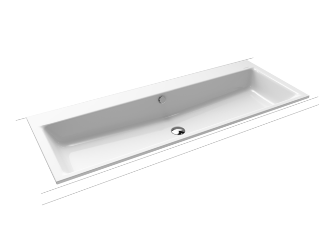 Kaldewei PURO 3169, umyvadlo zápustné, 1200x460mm, s přepadem, 2x3 otvor, bílá, Perl-Effekt