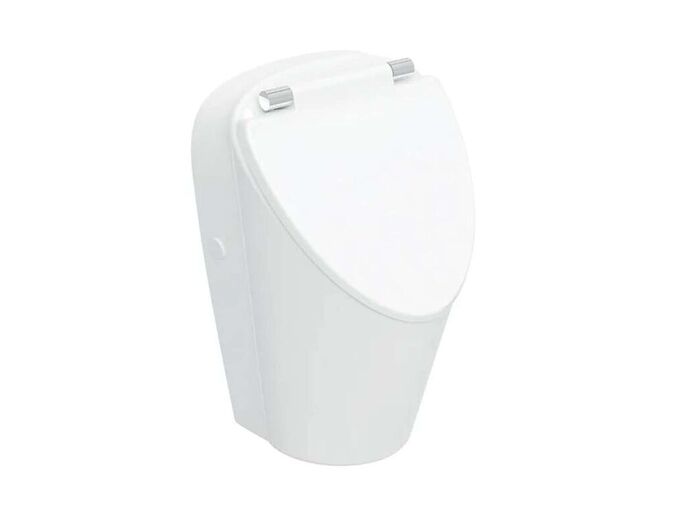 Geberit Selnova Pisoár s poklopem SoftClose, zadní přívod vody, Rimfree, bílá