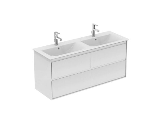 Ideal Standard Connect Air Skříňka pod dvojumyvadlo 1200 mm, lesklá bílá/matný bílý lak