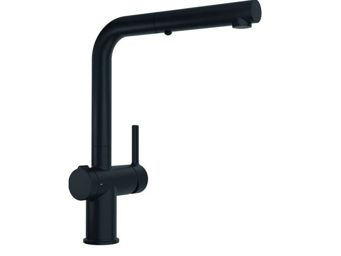 Franke Active Dřezová baterie FN 5351.901, s ovládáním výpusti Twist a výsuvnou sprškou, matná černá
