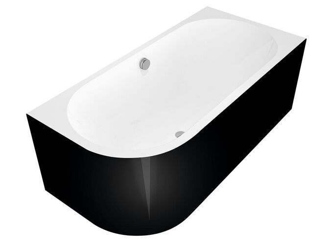 Polysan ASTRA R MONOLITH asymetrická vana 160x75x60cm, bílá/černá