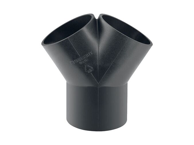 Geberit PE odbočka kalhotová 2 x 30°, d=63mm, d1=50mm