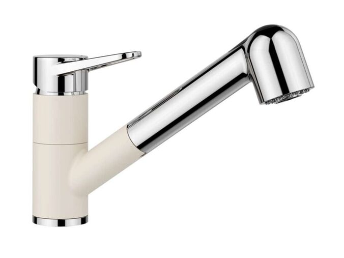 Blanco Wega S Dřezová baterie s výsuvnou sprškou, jemná bílá/chrom
