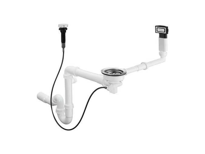 Hansgrohe Odtokové soupravy Automatická odtoková a přepadová souprava pro granitový jednodřez, chrom