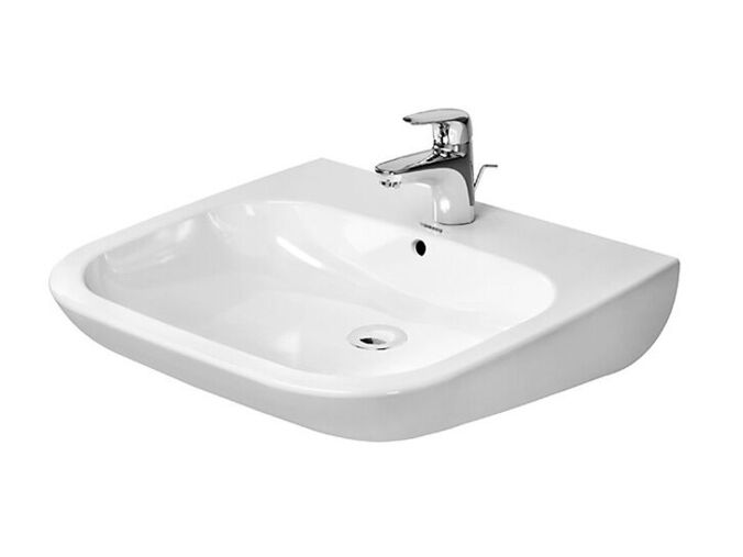 Duravit D-Code umyvadlo Med, 60x55,5 cm, otvor pro baterii, alpská bílá