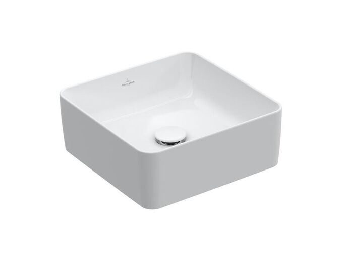 Villeroy & Boch Collaro Umyvadlo na desku, 380x380 mm, CeramicPlus, Stone White
