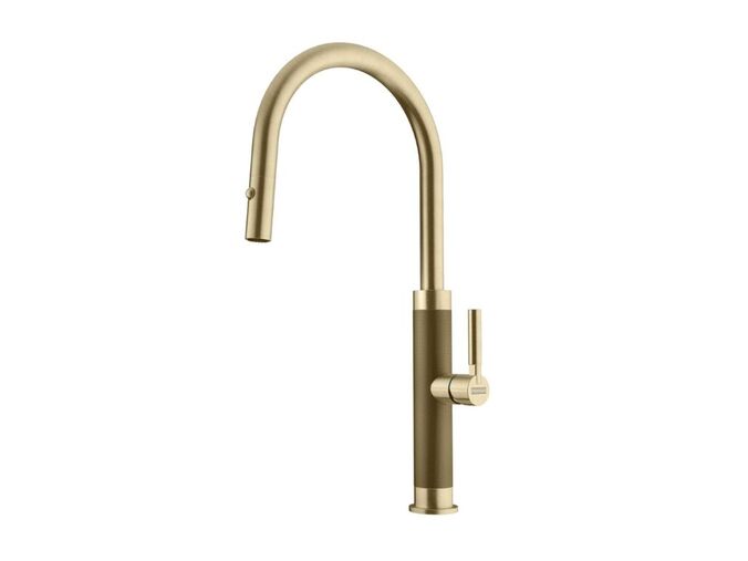 Franke Mythos Masterpiece Dřezová baterie FG 1554.504, s výsuvnou sprškou, zlatá