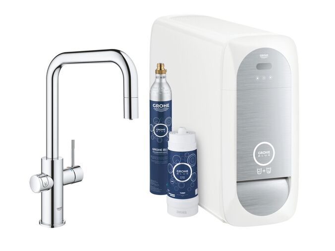Grohe Blue Home Dřezová baterie Connected, s chladícím zařízením a filtrací, chrom