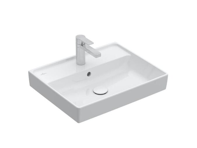 Villeroy & Boch Collaro Umyvadlo 550x440 mm, s přepadem, otvor pro baterii, CeramicPlus, Stone White