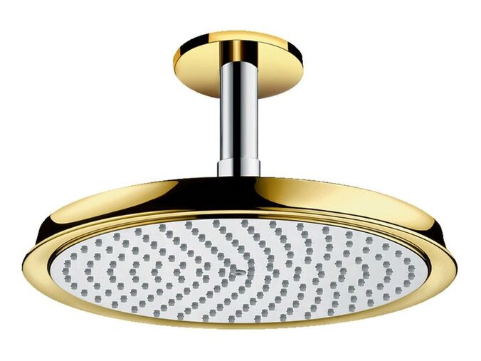 Hansgrohe Raindance Classic Horní sprcha 240 Air 1jet s přívodem od stropu 100 mm, chrom/vzhled zlata