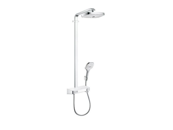 Hansgrohe Raindance E Sprchový set Showerpipe 300 s termostatem, 3 proudy, EcoSmart 9 l/min, bílá/chrom