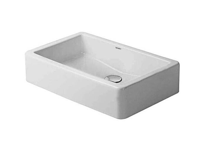 Duravit Vero umyvadlo na desku, 60x38 cm, bez přepadu, bez otvoru pro baterii, WonderGliss, bílá