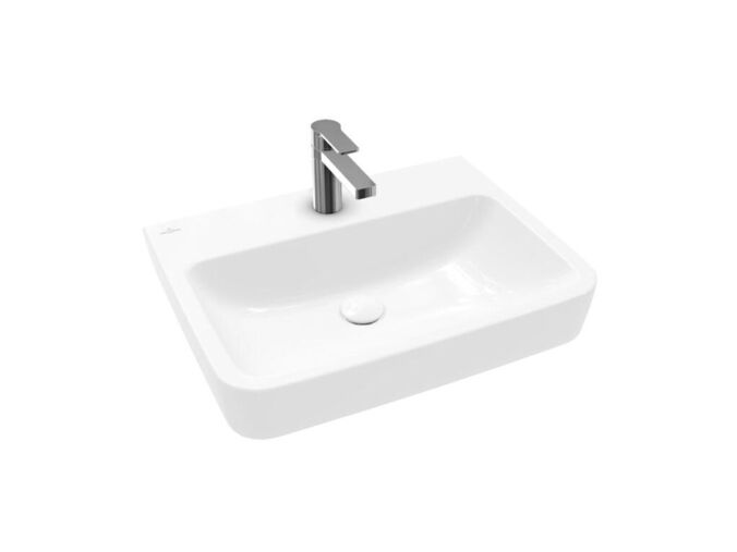Villeroy & Boch O.novo Umyvadlo na desku, 600x460 mm, bez přepadu, otvor pro baterii, CeramicPlus, alpská bílá